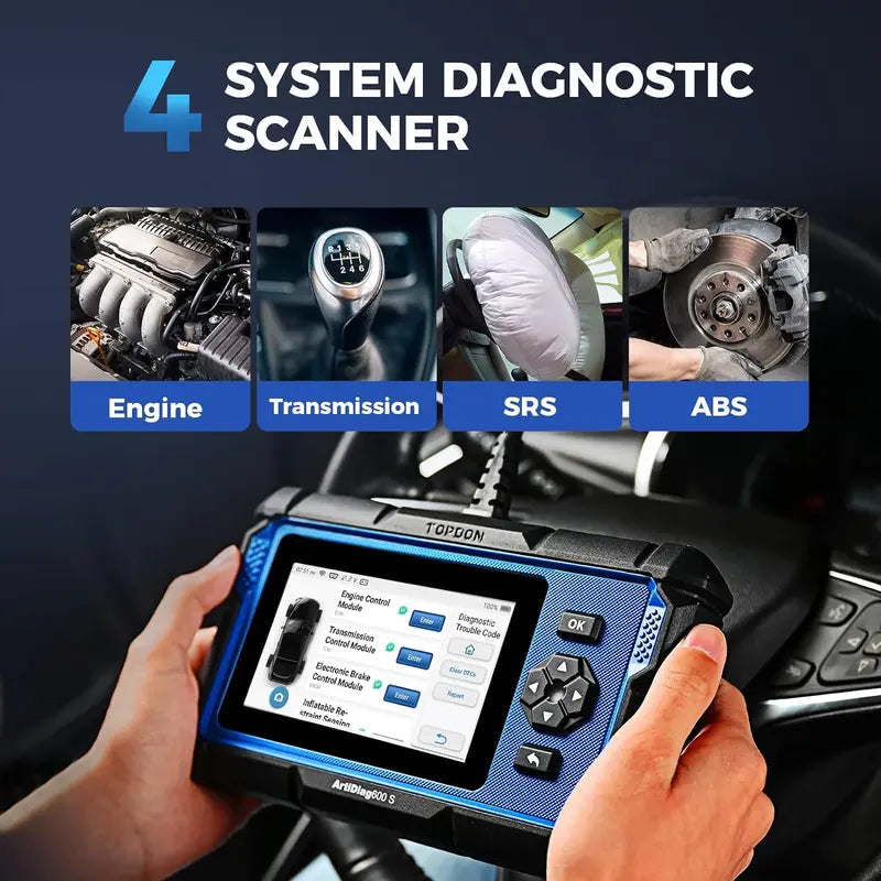 TOPDON AD600S Diagnostic Scan Tool with 9 Reset Services & Battery Tester