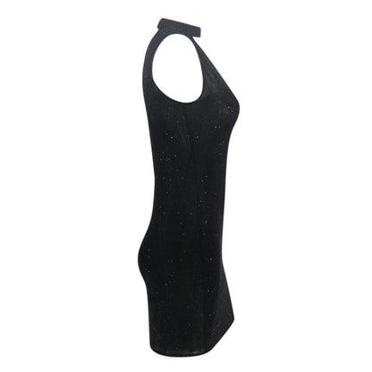 Womens Sexy Glitter Open Back Bandage Bodycon Dress SIZE S-XL