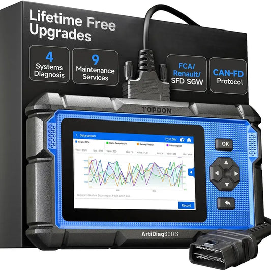 TOPDON AD600S Diagnostic Scan Tool with 9 Reset Services & Battery Tester