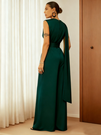 Women Plain Halter Sleeveless Party Summer Jumpsuit