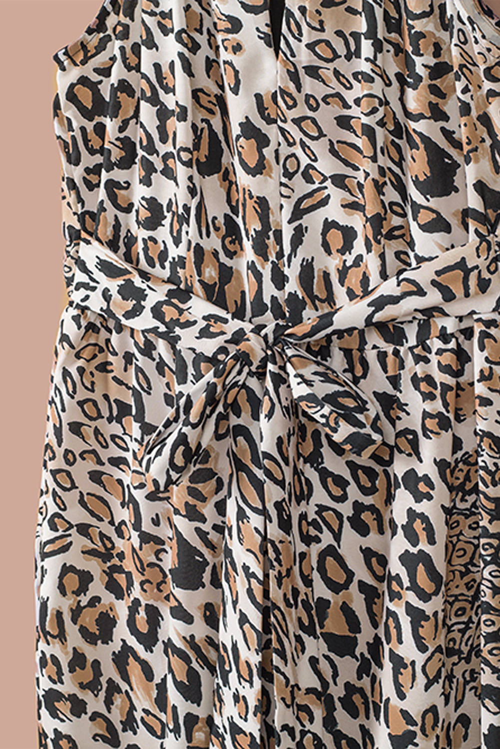 Womens Keyhole Front Leopard Sleeveless Cropped Jumpsuit SIZE S-XL