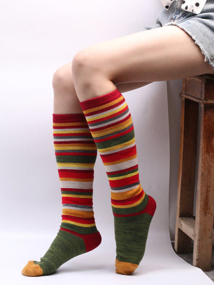 Womens Colorful Striped Socks