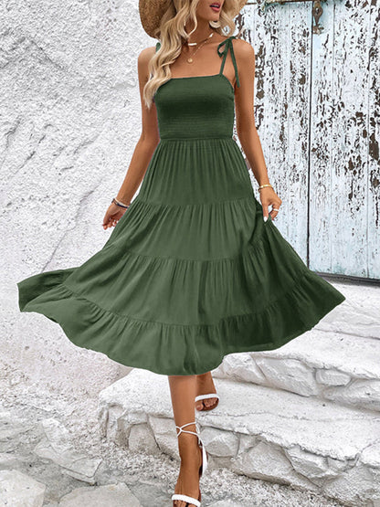 Womens Backless Solid Color Camisole Sexy Dress SIZE S-XL